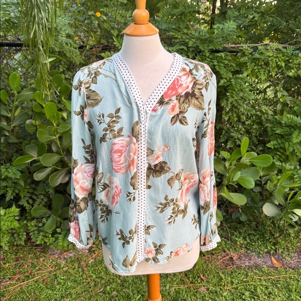 Soft Surroundings Montage Mixed Tunic Floral Bohemian Flowy Style, size small - Picture 2 of 7